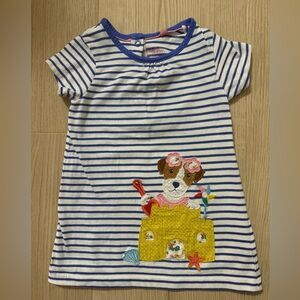 Baby Boden Striped Dog Sandcastle Dress